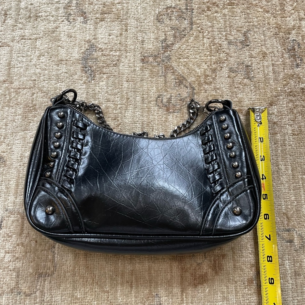 Elegant Black Studded Shoulder Bag - Picture 10 of 11
